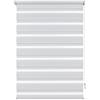 Deco Company, Doppia Tenda a Rullo con morsetti, Doppio Rullo/Lato oscurato, Trasparentee e strisce opache, Tutte parti montaggio incluse, Bianco, 75 x 150 cm (LxA), 23-1006