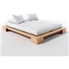 Vivere Zen Letto in legno massello artigianale - Fujiko (Misure Esterne 202x222 cm (180x200 cm) + doghe)