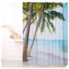 Relaxdays 10022617 Tenda Doccia, Vasca da Bagno, Immagine di Spiaggia, Poliestere, Lavabile, Anti-Muffa, 180x180cm, Colorata