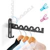 LIVEHITOP Stendibiancheria da Parete, Appendiabiti Pieghevole con Gancio per Lavanderia, Camera da Letto, Bagno, Balcone (Nero, 1)