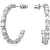Swarovski Orecchini a Cerchio Tennis Mixed, Bianco, Placcato Rodio