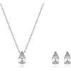 Swarovski Set Attract, Taglio Pear, Bianco, Placcato rodio