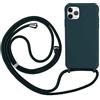 MEVIS Cover compatibile con iPhone 11 Pro Max,Collare per Custodia Collari per cellulare Sottile Antiurto Regolabile Lanyard Case-Verde scuro