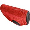 Kurgo Loft - Cappotto Reversibile per Cani, Resistente all'Acqua, Riflettente, Leggero, Compatibile con Imbracatura - Rosso/Grigio, XS