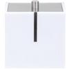 MSV 140362 Scatola per Cotone poliresina/Acciaio Inox Bianco 9,20 x 9,20 x 8,5 cm