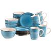 12 pezzi con piatti fondi e piatti fondi in ceramica blu scuro Servizio da tavola per 6 persone in stile mediterraneo vintage MÄSER Ossia 931733 