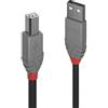 LINDY - Cavo USB 2.0 Tipo A a USB Tipo B, Cavetto USB Anthra Line 7.5 Metri, Tipo Maschio A/B, Velocità di Trasferimento Dati Speed Fino a 480Mbps per Tastiera, Stampante, Fotocamera, Hard Disk