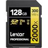 Lexar Professional 2000x Scheda SD 128 GB, Scheda di Memoria SDXC UHS-II senza Lettore, Lettura Fino a 300MB/s, per DSLR, videocamera di qualità cinematografica (LSD2000128G-BNNAG)