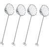 Kela Set 4 Pezzi Tamis, colino, Acciaio Inox 18/10, Accessori per pentole Calde, cestini per fonduta per Verdure, Pesce e Carne, Argento, Ø 6 x L 22,5 cm, 4 unità