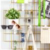 Griglia TP K03 espositore a muro verniciato oro con 2 mensole in plex e 4 portablister porta blister bianchi