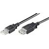 Ewent Cavo USB 2.0 Tipo A/Maschio a A/Femmina, Doppia Schermatura AWG 28 in Rame, Rata di Trasferimento fino a 480Mbit, 0,5m, Nero [Italia]