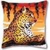 VERVACO Kit Cuscino Punto Croce Leopardo Set Ricamo Principianti Cuscini Gobelin Decorativi ca. 40 x 40 cm Accessori per Lavoretti Creativi DIY Casa Decor Hobby Adulti Cross Stitch