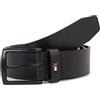 Tommy Hilfiger Uomo Cintura Denton Matte 3.5 Cintura in Pelle, Nero (Black), 105 cm