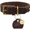 HUNTER SANSIBAR SOLID - Collare per cani in pelle resistente, maneggevole, 40 (S), colore: Marrone scuro