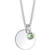 Elli Collana con Pendente con Cristallo da Donna, in Argento 925, Verde (Chiaro), Misura 45