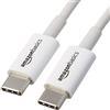 Amazon Basics Cavo di ricarica rapida da USB-C a USB-C, velocità 480 Mbps, certificato USB-IF, per ricarica rapida Apple iPhone 16/15, iPad, MacBook, Samsung Galaxy, tablet, laptop, 0.9m, bianco
