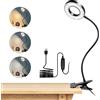 dowowdo Lampada con Pinza Dimmerazione infinita 3500-7000K, 3 Modalità e 24 LEDs, Flessibile a 360 °, Protezione Degli Occhi, Ideale per E-Reader, Studio, Letto, Viaggi, Tablet, Nero