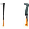 Fiskars 1015644 Ascia da Spacco X27, Lunghezza: 96 cm, XXL, Nero/Arancione & Roncola, Lunghezza: 50,5 cm, Rivestimento Antiaderente, Lama in Acciaio temprato/Manico in plastica Rinforzata