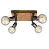 BRILONER - Lampada da soffitto, plafoniera vintage, faretti retrò, vintage, girevole e orientabile, 4x E27, metallo-legno, 25W, 280x280x90mm (LxPxA), colore grigio piombo