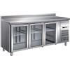 Forcar Tavolo Refrigerato Gastronomia Positivo Forcar - 3 Porte Vetro GN1/1 - con Alzatina