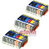 KIT 18 CARTUCCE XL COMPATIBILI CON CANON PGI-550BK CLI-551BK CLI-551C CLI-551M CLI-551Y CLI-551GY NERO+COLORI - NO-NAME