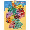 Janod - Cartina della Germania Magnetica - Puzzle Bambino in Legno - 79 Pezzi Magnetici - Gioco Educativo Geografico - Scoprire E Memorizzare - Versione Tedesca - da 7 Anni in su, J05477