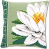 VERVACO Kit Cuscino Punto Croce Fiore di Loto Bianco Set Ricamo Principianti Cuscini Gobelin Decorativi ca. 40 x 40 cm Accessori per Lavoretti Creativi DIY Casa Decor Hobby Adulti Cross Stitch