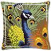 VERVACO Kit Cuscino Punto Croce Pavone Orgoglioso Set Ricamo Principianti Cuscini Gobelin Decorativi ca. 40 x 40 cm Accessori per Lavoretti Creativi DIY Casa Decor Hobby Adulti Cross Stitch