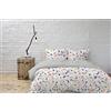 Italian Bed Linen Parure Copripiumino Watercolor, Wt17 Multicolore, 2 Posti, 100% cotone