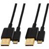 Amazon Basics Cavo USB 2.0 da USB-A maschio a Micro USB (Confezione da 2), 1.82 m, Nero
