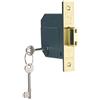 Yale PM562 - Serratura a mortasa ad alta sicurezza BS a 5 leve, 76 mm, finitura in ottone lucido, 2 chiavi incluse