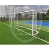 (04) COPPIA PORTE CALCIO 7 MT 5X2 FISSE + BUSSOLE ALLUMINIO Ø 100X120 C/S RETI