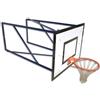 (05) 1/2 IMPIANTO MINIBASKET A MURO SBALZO CM 185 + TABELLONI + CANESTRI+ RETINE