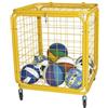 (03) CONTENITORE CESTO PORTAPALLONI 25/30 IN ACCIAIO VERN. SMONTABILE+LUCCHETTO