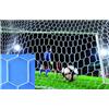 (02) COPPIA RETI CALCIO TRECCIA MM 5 SENZA NODO MT 7,50x2,50 CERTIF. FIGC/LND
