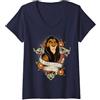 Disney The Lion King Scar With Hyenas Surrounded By Idiots Maglietta con Collo a V