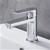 Gricol Rubinetto per Lavabo da Bagno con Maniglia Quadrata in Ottone Miscelatore a Freddo e Caldo con Monocomando Cromo Argento