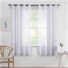 MIULEE Tende Trasparenti in Voile con Occhielli Morbidi Finestre per Camera da Letto e per Salotto Eleganti Soggiorno 2 Pannelli 140x160cm Bianco