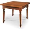 MIlani Home GEORDIE - tavolo da pranzo allungabile a libro in legno massello bianco gamba tornita cm 100 X 100/200