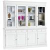 MIlani Home JAQUELINE - credenza con vetrina in legno massello cm 205 x 42 x 205 h