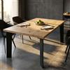 MIlani Home ARNOLD - tavolo da pranzo moderno in acciaio e rovere impiallacciato