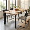 MIlani Home ARNOLD - tavolo da pranzo moderno in acciaio e rovere impiallacciato