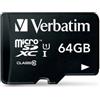 Verbatim 64GB Scheda MicroSD Verbatim SDHC class 10 Adapter [44084]