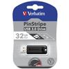 Verbatim Pen Drive 32GB Verbatim Usb 3.0 PinStripe Nero