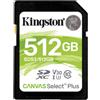 Kingston 512GB Scheda SDXC Kingston Canvas Select + UHS-I U3 [SDS2/512GB]