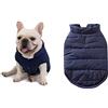 meioro Giacca calda per cani Giacca accogliente per cani Cappotto invernale con pelliccia Vestiti per cani Caldi Canottiera per cani (M, Blu)