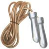 TOORX Corda da Salto in Pelle Professionale con Manopole Heavy in Acciaio Cromato - Colore Cuoio Cromo