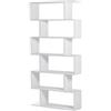 Libreria 6 ripiani athena bianco lucido 80x25x192 cm