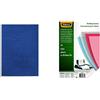 Fellowes 5371305 Copertine Delta FSC, Formato A4, Confezione da 100 Pezzi, Blu + Fellowes Copertine per Rilegatrice in PVC Trasparente, 200 mic, 100 Pezzi, A4