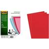 Fellowes Copertine per Rilegatrice in PVC trasparente, 200 mic, 100 Pezzi, A4 + Fellowes 5370305 Copertine per Rilegatura Delta FSC, Formato A4, Confezione da 100 Pezzi, Rosso